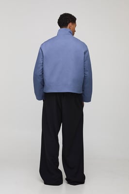 Oversized Boxy Fit Quarter Zip Collared Mac