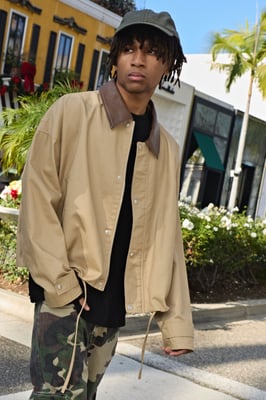Oversized Fit Contrast Collared Mac