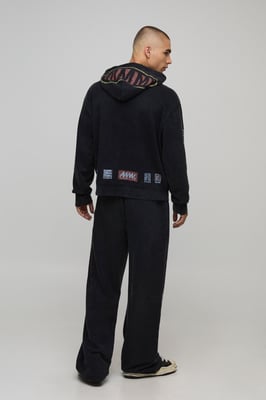 Oversized Boxy Washed Moto Hoodie