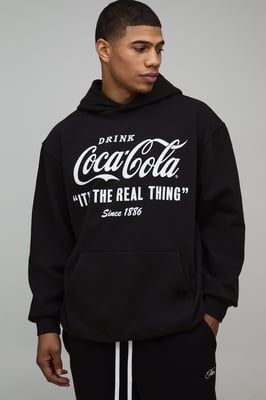 Oversized Coca-Cola License Printed Hoodie