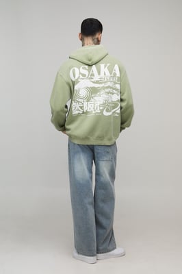 Tall Oversized Osaka Washed Printed Hoodie