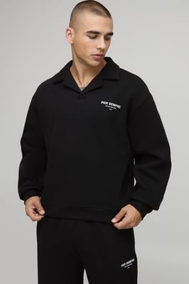 Oversized Boxy Per Sempre Heavyweight Collared Sweatshirt