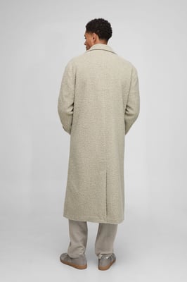 Oversized Fit Double Breasted Longline Boucle Overcoat