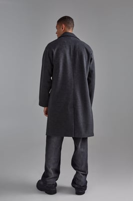 Single Breasted Overcoat In Grey
