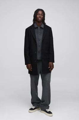 Single Breasted Wool Mix Overcoat