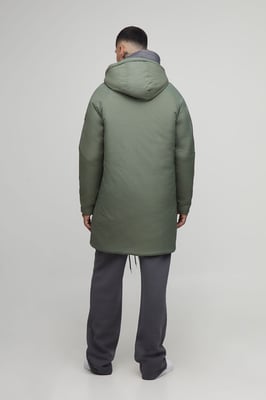 Tall Regular Fit Longline Hooded Zip Up Padded Parka