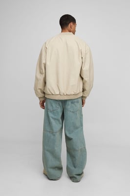 Oversized Fit Soft PU Bomber Jacket
