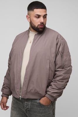 Plus Peached Embroidered MA1 Bomber Jacket