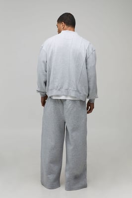 Boxy Fit Pleated Panel Jersey Bomber Jacket