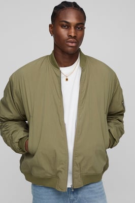 Boxy Fit Peached Embroidered MA1 Bomber Jacket