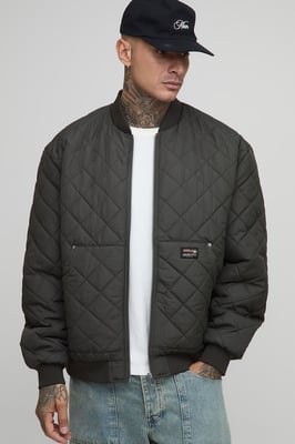 Tall Quilted Carpenter Pocket Regular Fit Bomber Jacket