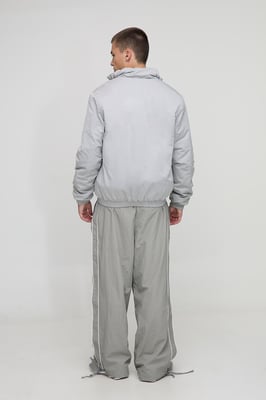 Regular Fit Funnel Neck Nylon Mono Padded Bomber Jacket