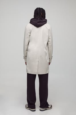 Single Breasted Poly Twill Mac Jacket