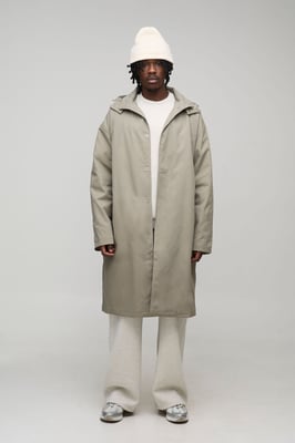 Tall Regular Fit Button Through Hooded Mac