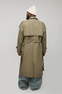 Plus Oversized Fit Double Breasted Trench Coat