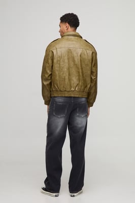 Oversized Double Collared Biker Jacket