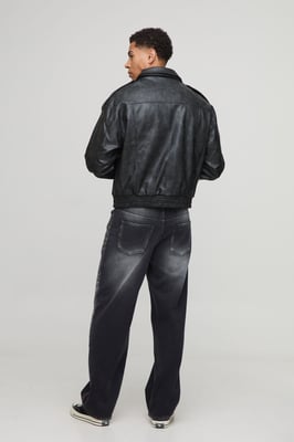 Oversized Double Collared Biker Jacket