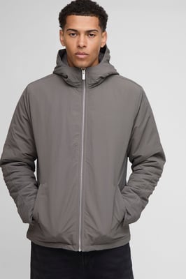 Regular Fit Hooded Crinkle Peached Nylon Jacket