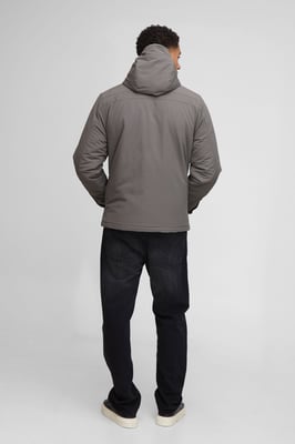Regular Fit Hooded Crinkle Peached Nylon Jacket