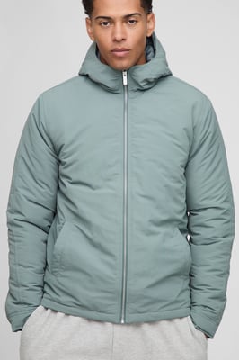 Regular Fit Hooded Crinkle Peached Nylon Jacket