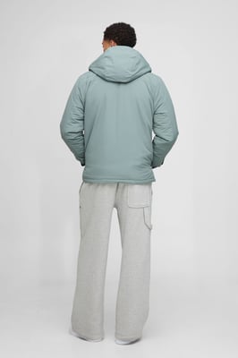 Regular Fit Hooded Crinkle Peached Nylon Jacket