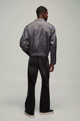 Boxy Crinkle Harrington Jacket