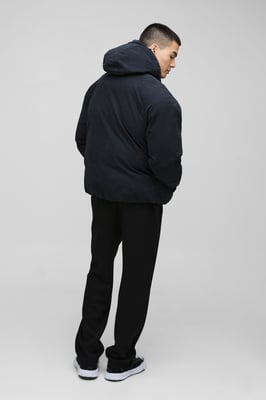 Man Extreme Heavy Padded Hooded Puffer Coat In Black