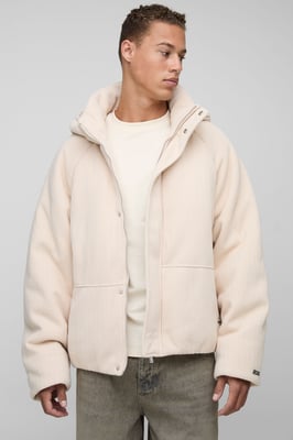 Tall Knitted Hooded Oversized Boxy Puffer Jacket