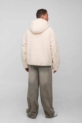 Tall Knitted Hooded Oversized Boxy Puffer Jacket
