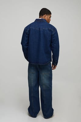 Baggy Fit Washed Panelled Hardware Jeans