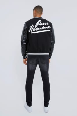 Skinny Stretch Rip And Repair Biker Washed Jeans