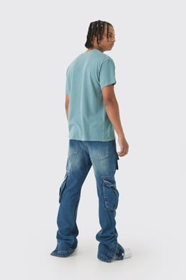 Slim Flared Cargo Gusset Jeans