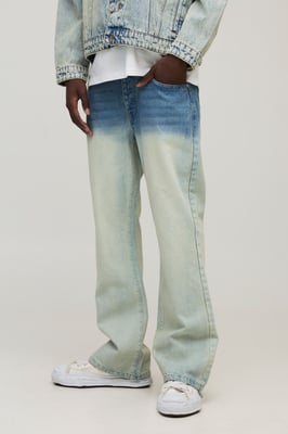 Straight Flared Fit Washed Jeans