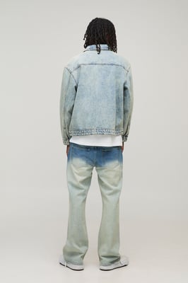 Straight Flared Fit Washed Jeans