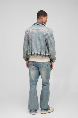 Relaxed Flared Stacked Antique Wash Jeans