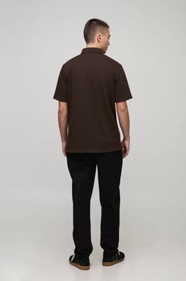 Regular Fit Heavyweight Textured Herringbone Zip Neck Polo