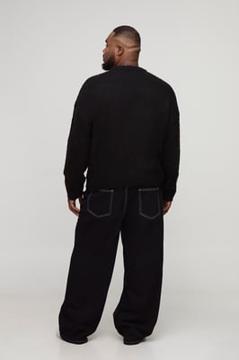 Plus Basic Boxy Fit Brushed Knitted Jumper