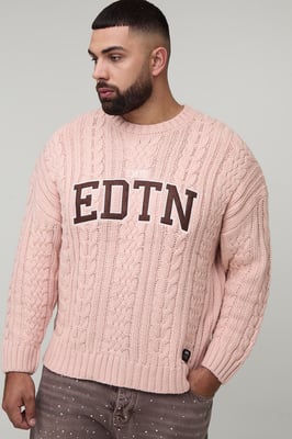 Plus Limited Edition Oversized Embroidered Knitted Jumper