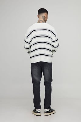 Tall Ribbed Knit Wide Sleeve Boxy Oversized Jumper