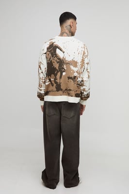 Tall Western Jacquard Oversized Jumper