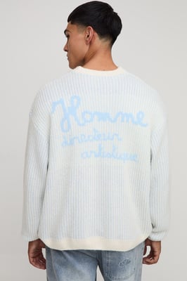 Oversized Boxy Fluffy Rib Knitted Jumper