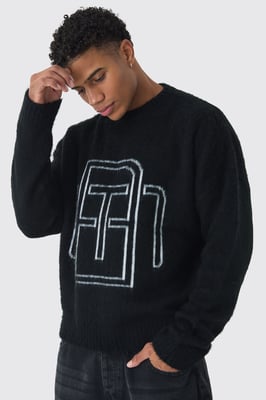 Oversized Fluffy Knit BM Jumper