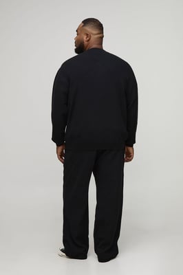 Plus Basic Regular Fit Knitted Bomber Jacket