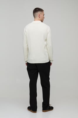 Muscle Fit Soft Touch Long Sleeve Knitted Polo