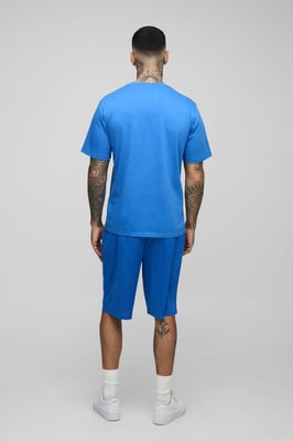 Tall Regular Fit Official Varsity Print T-Shirt & Basketball Fit  Short Set