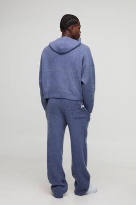 Boxy Fit Brushed Hoodie And Flared Jogger Tracksuit