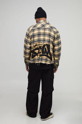 Wide Leg Cargo Pocket Toggle Raw Waistband Jogger