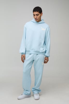 Oversized Boxy M Star Hoodie & Baggy Jogger Tracksuit