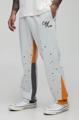 Regular Paint Splatter Printed Gusset Jogger