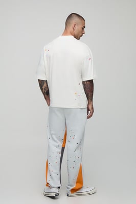 Regular Paint Splatter Printed Gusset Jogger